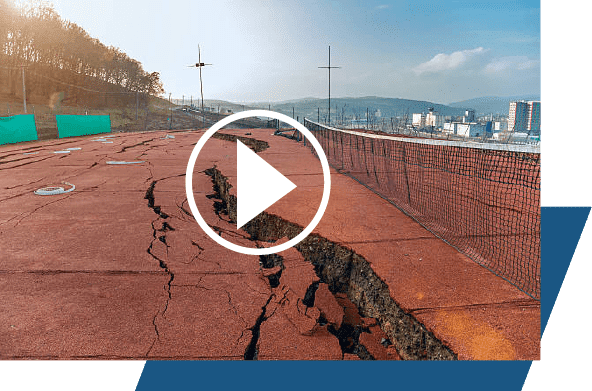 Fissures terrain de sport France Structure